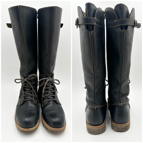 El Naturalista Lace Up Tall Leather Boots - Picture 2 of 11